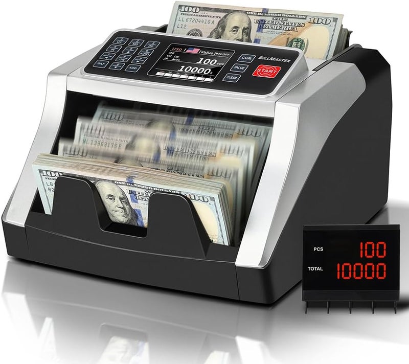 BillMaster BM6520 Money Counter Machine – Value Counting Cash Counter for USD EUR CAD MXN – Fake Bill Detector with Batch & Add – Large TFT Color Screen Bill Counter - US Service Team - Image 1